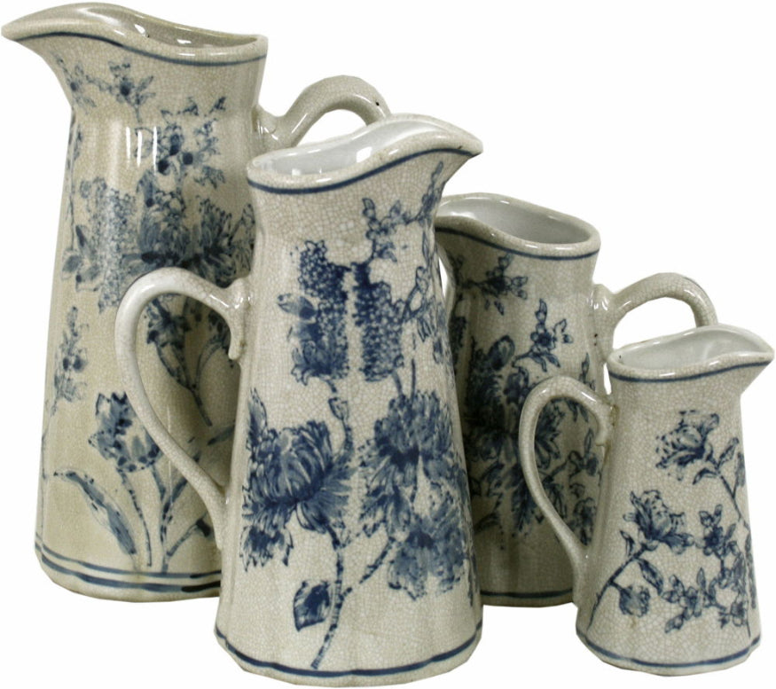 Vintage Blue & White Magnolia Jug Set
