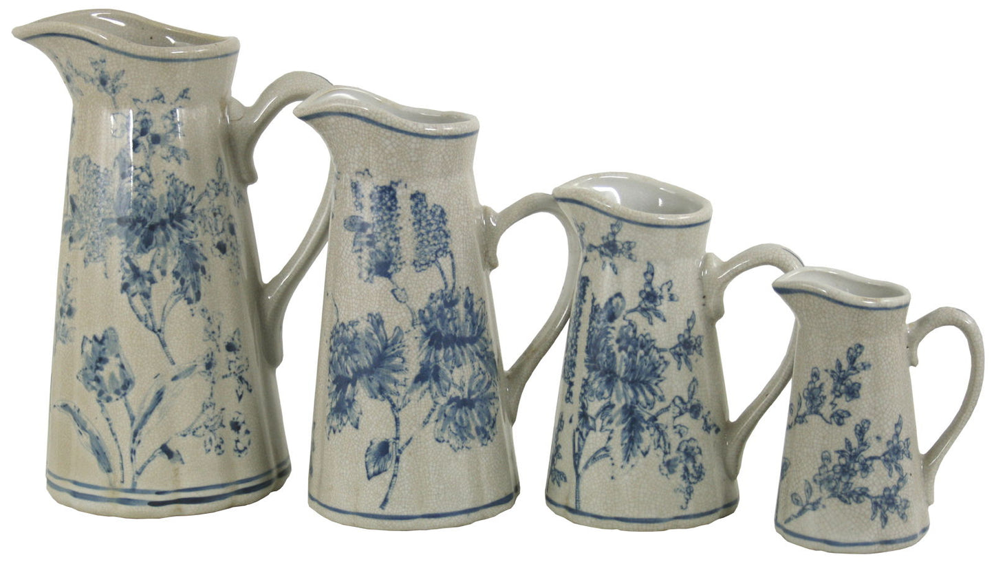 Vintage Blue & White Magnolia Jug Set