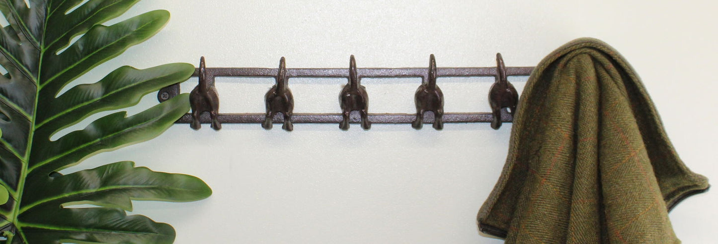 Rustic Cast Iron Dog Tail Wall Hook