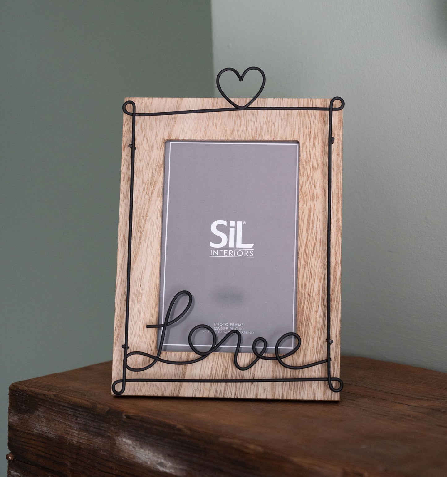 Photo Frame with Black Wire Love Script 5x7"