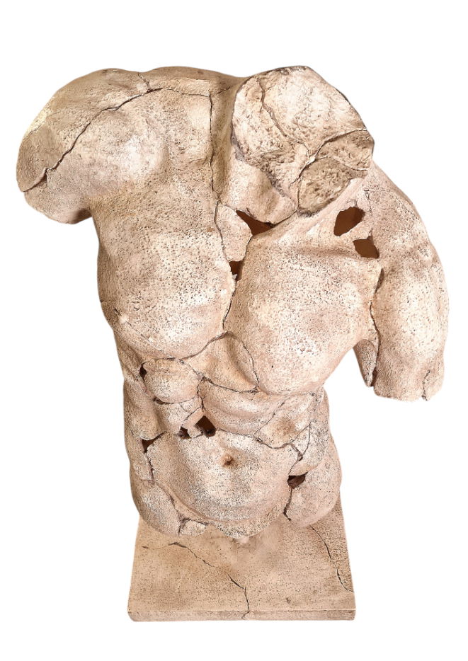 Large White Torso Ornament on Stand