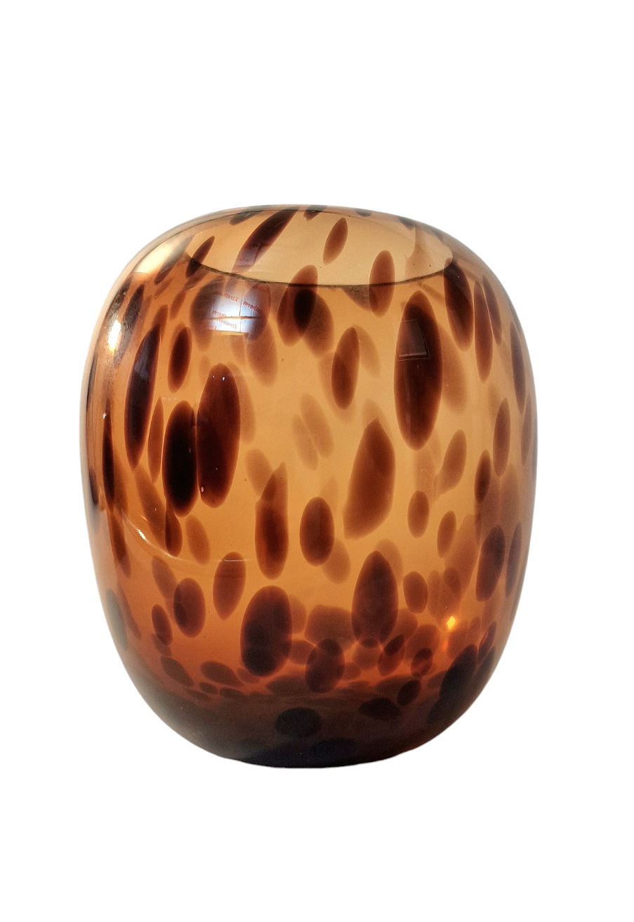 Leopard Print Glass Vase