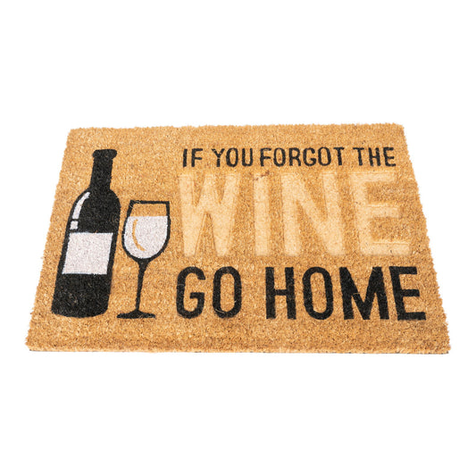 Wine Bottle & Glass Coir Doormat