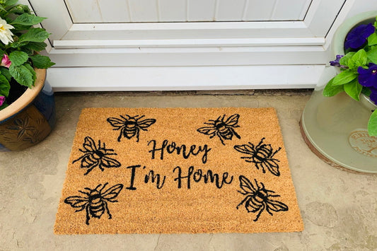 "Honey I'm Home" Coir Doormat