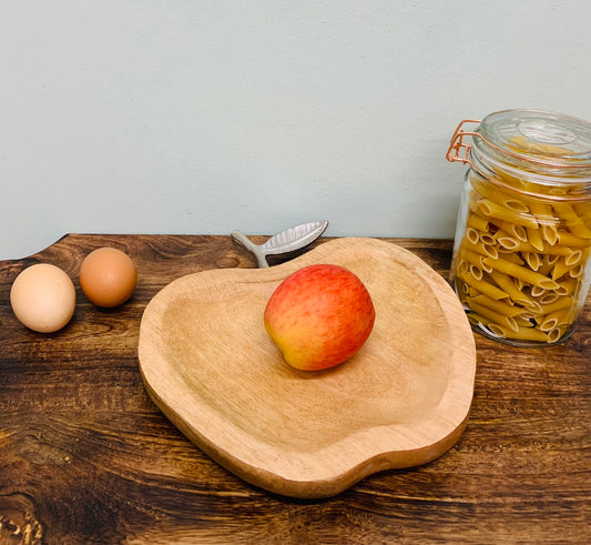 Apple Tray with Silver Leaf