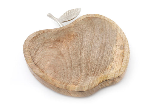 Apple Tray with Silver Leaf