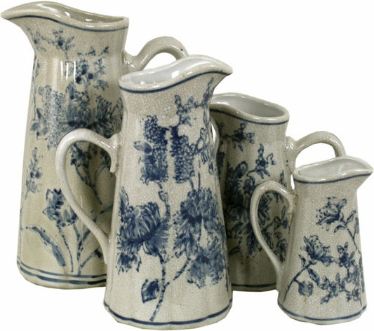 Vintage Blue & White Magnolia Jug Set