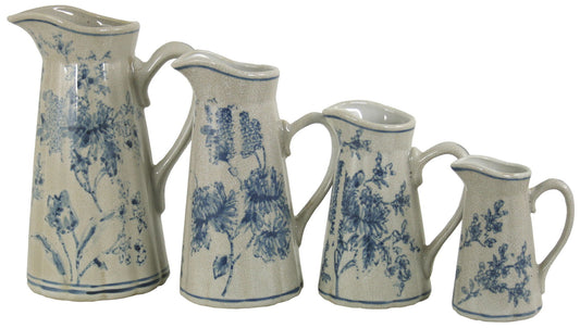 Vintage Blue & White Magnolia Jug Set