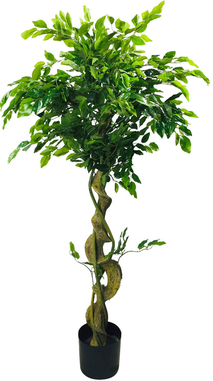Large Artificial Ficus Tree With Twisted Trunk