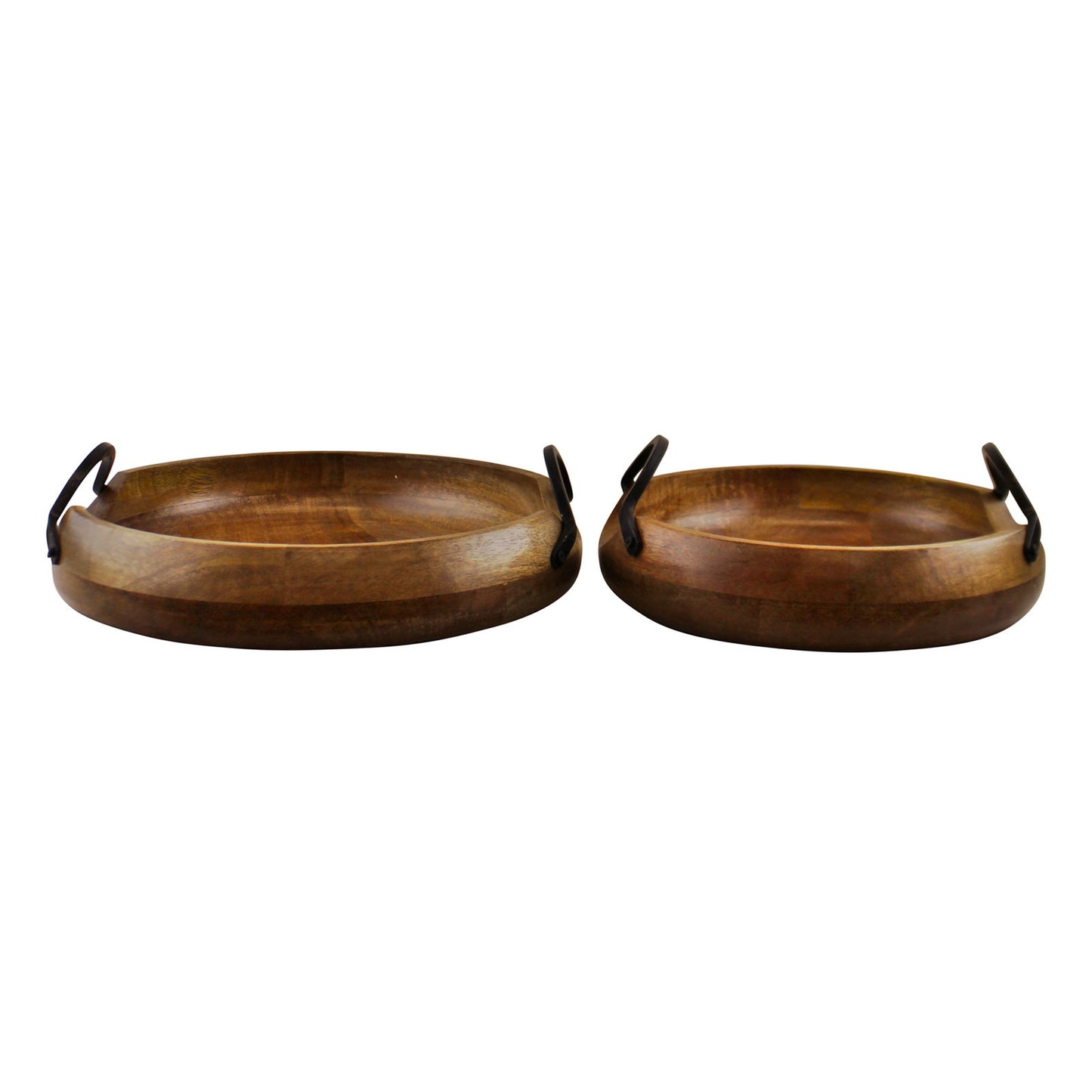 Mango Wood Bowls With Metal Handles