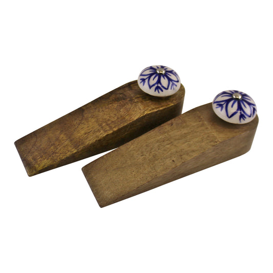 Wooden Door Wedges With Ceramic Knobs