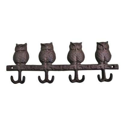 Rustic Cast Iron Owls Wall Hook