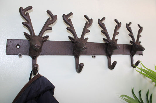 Rustic Cast Iron Reindeer Wall Hook