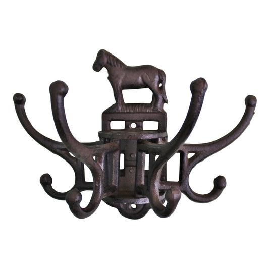 Cast Iron Wall Mounted Rotating Horse Coat Hook