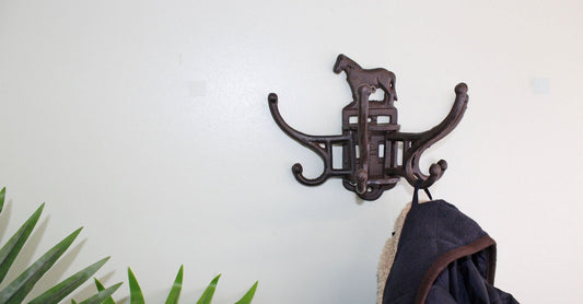 Cast Iron Wall Mounted Rotating Horse Coat Hook