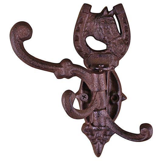 Cast Iron Horse Wall Mounted Rotating Coat Hook