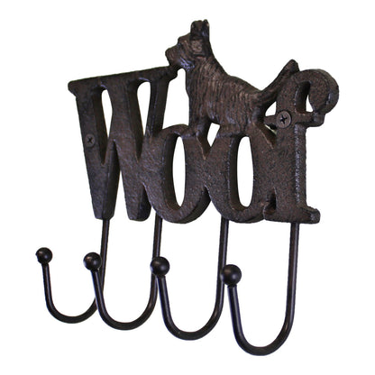 Rustic Cast Iron Woof Wall Hook