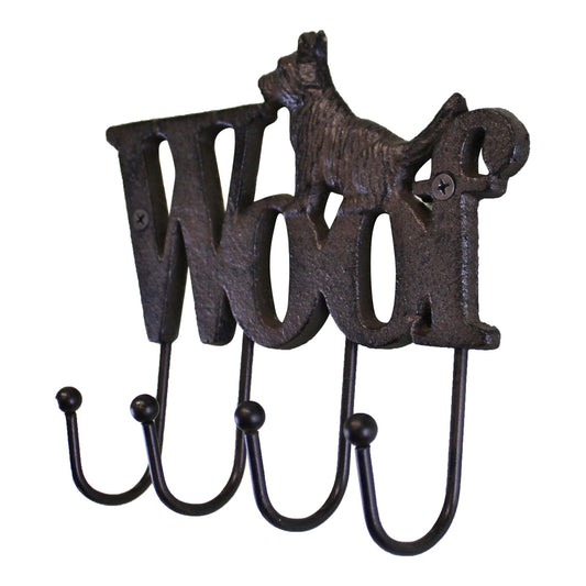 Rustic Cast Iron Woof Wall Hook
