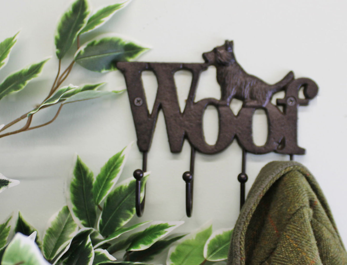 Rustic Cast Iron Woof Wall Hook