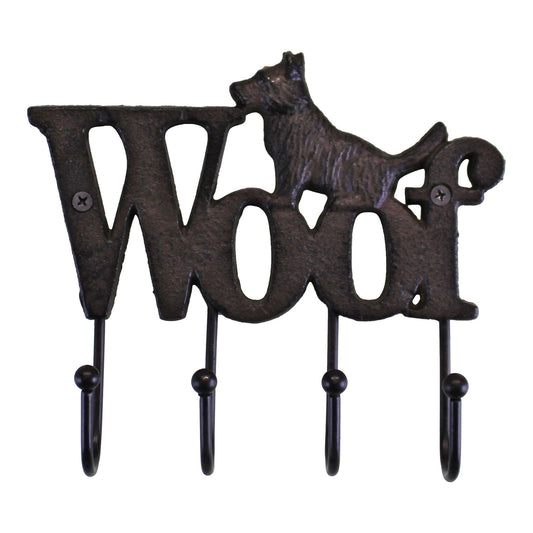 Rustic Cast Iron Woof Wall Hook