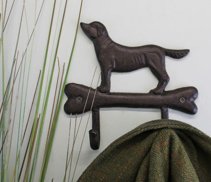Rustic Cast Iron Gun Dog Wall Hook