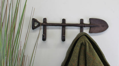 Rustic Cast Iron Garden Spade Wall Hook