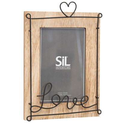 Photo Frame with Black Wire Love Script 4x6"