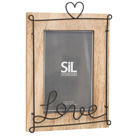 Photo Frame with Black Wire Love Script 4x6"
