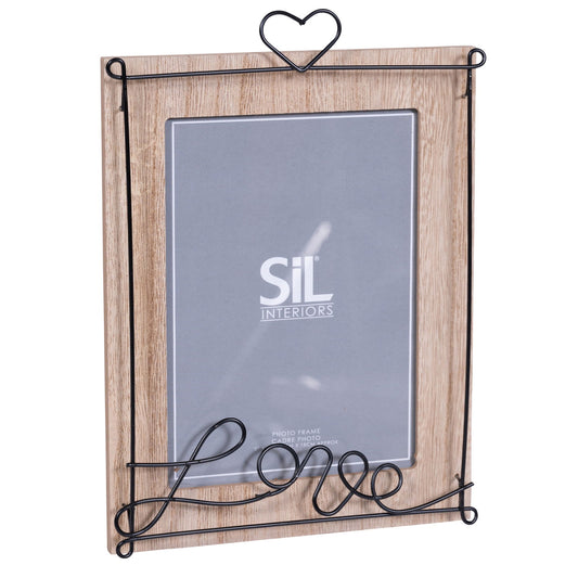 Photo Frame with Black Wire Love Script 5x7"