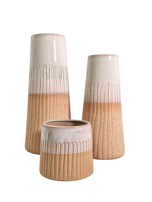Glazed White Vase Large