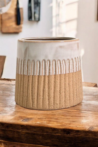 Glazed White Planter Small