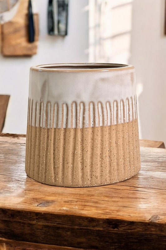 Glazed White Planter Small