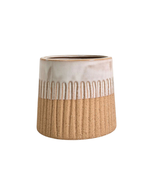 Glazed White Planter Small