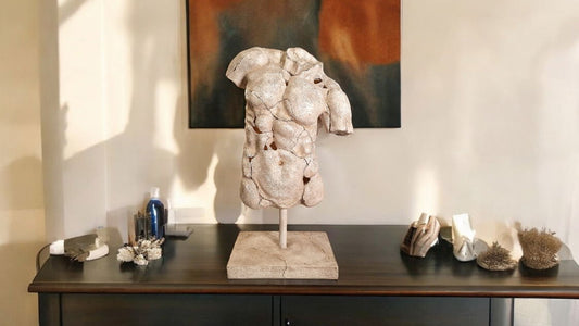 Large White Torso Ornament on Stand