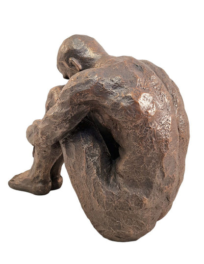 Sitting Man Bronze Style Statue