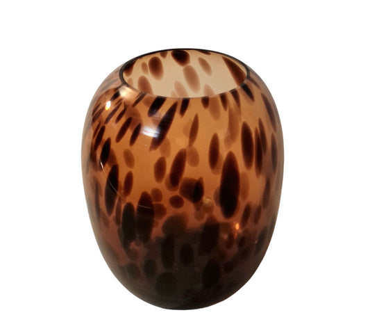 Leopard Print Glass Vase