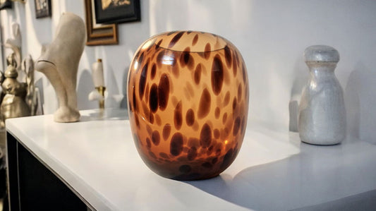 Leopard Print Glass Vase