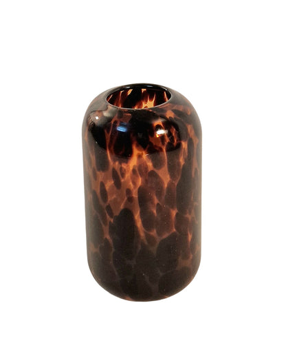 Leopard Print Glass Vase