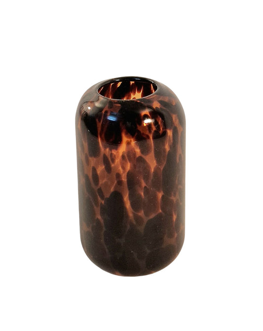 Leopard Print Glass Vase