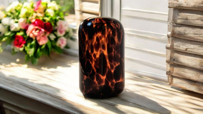 Leopard Print Glass Vase