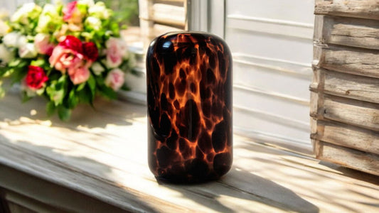 Leopard Print Glass Vase