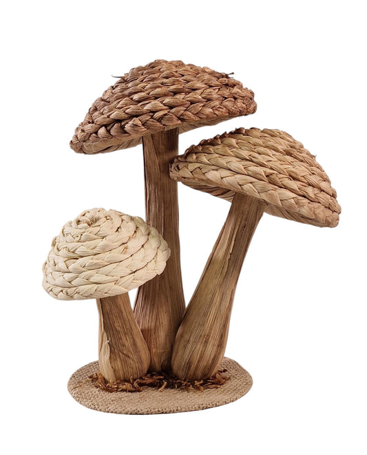 Rattan Trio Mushroom Ornament