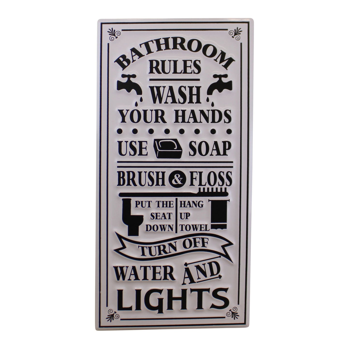 Wall Hanging Bathroom Rules Plaque
