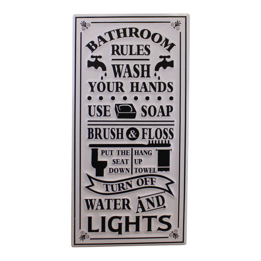 Wall Hanging Bathroom Rules Plaque