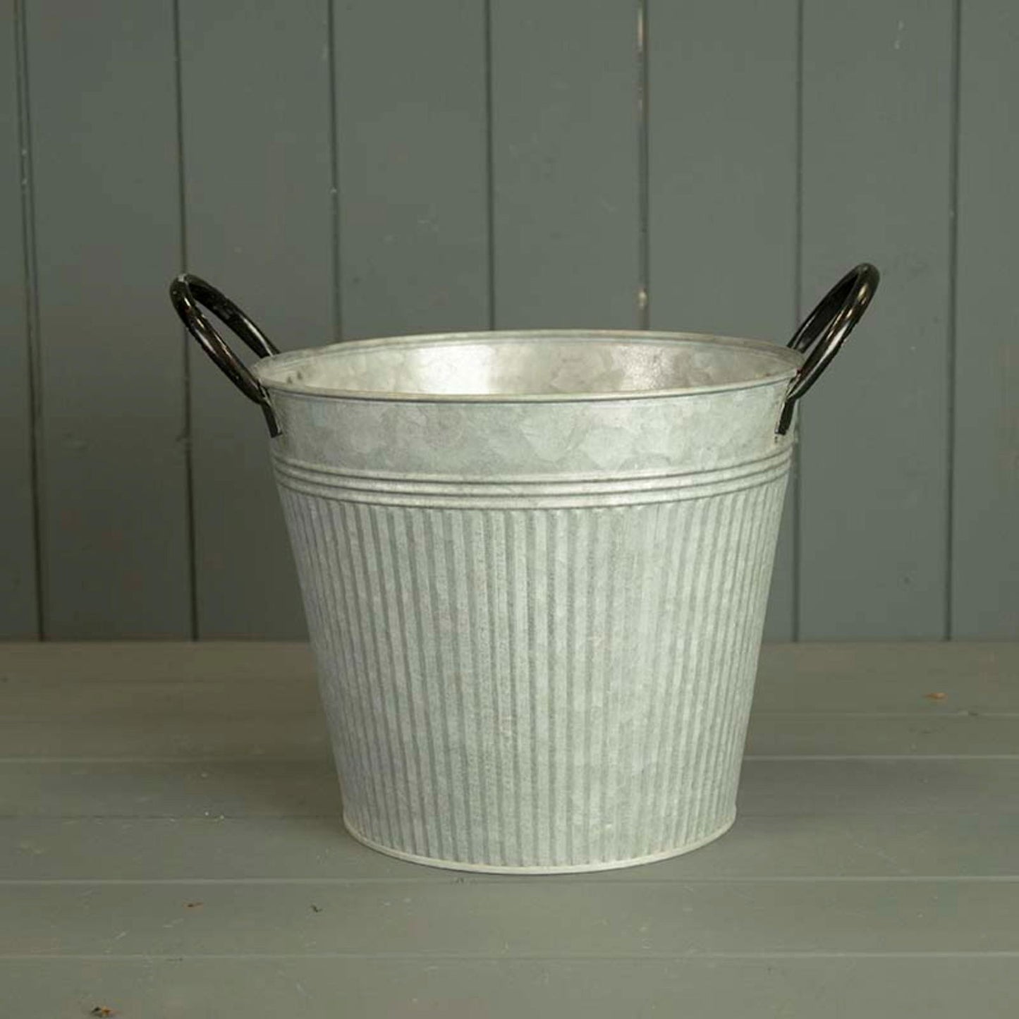 Ribbed Zinc Planter