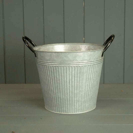 Ribbed Zinc Planter